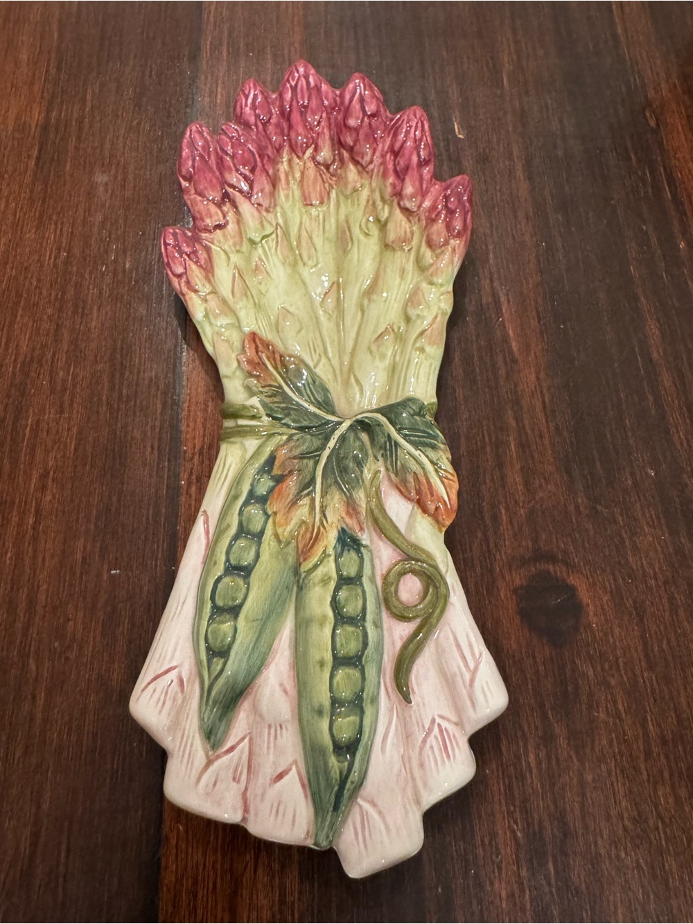 Fitz and Floyd Classics Asparagus Ceramic Serving Platter Relish Tray Handcrafte